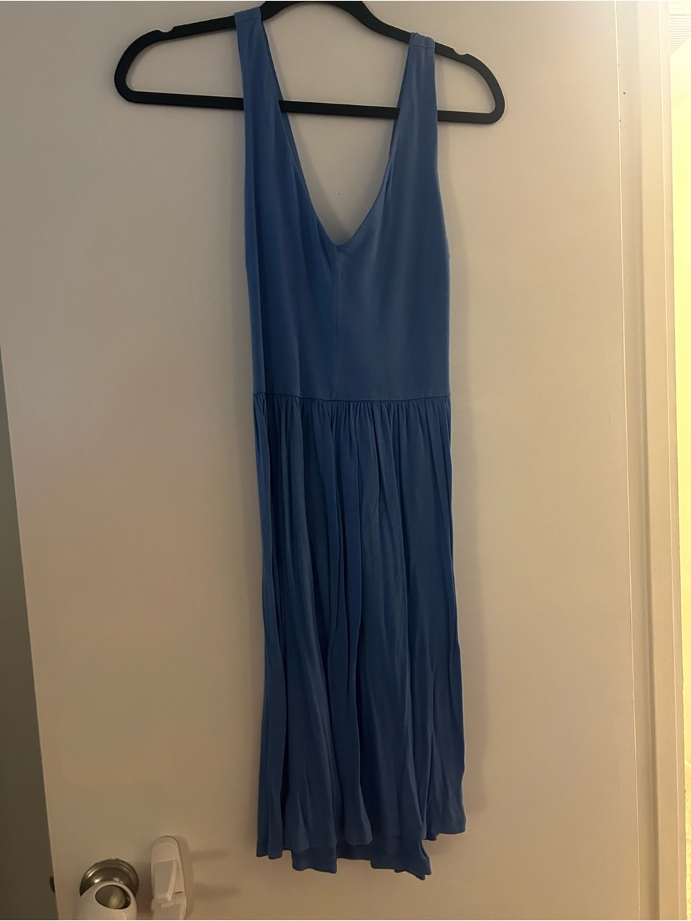 LOFT Sleeveless V-Neck Midi Dress in Periwinkle Blue